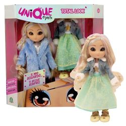 Giochi Preziosi Unique Eyes Poupée articulée Haute 25 cm avec Grands Yeux Magiques et Profonds Suit Votre Regard Rebecca Fashion Doll avec Extra Tenue pour Filles à partir de 3 Ans MYM01300