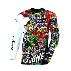 O'NEAL | Motocross långärmad skjorta | MX Enduro motorcykel | snabbtorkande och lätt prestandamaterial, kraglös design | Mayhem Jersey Crank | Vuxna | Svart/Multi