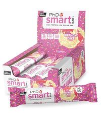 PhD Nutrition Smart Bar Barre Protéinée Gâteau d'Anniversaire 12 x 64g - Snack Riche en Protéines avec 20g de Protéines et Peu de Sucre, Barre Protéinée macro-favorable