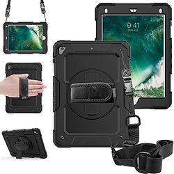 Dasaja iPad 10.2 (2019/2020/2021) Case/Cover with Screen Protector, Hand Strap and Shoulder Strap for Hospitality and Construction