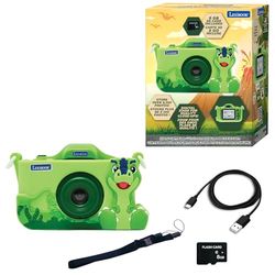 Lexibook, Dinosaurus, 4-in-1 camera voor kinderen met bescherming, Foto-, video-, MP3- en spelletjesfuncties, 15 kaders om je foto’s te personaliseren, 8 GB geheugenkaart inbegrepen, DJ078DINO