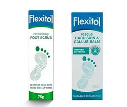Flexitol Bundle Revitalising Foot Scrub 75g + Flexitol Rescue Hard Skin and Callus Balm 56g (pack of 2)