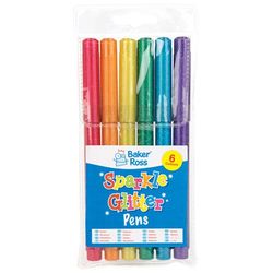 Baker Ross Plumas de brillo brillante (paquete de 6) Acrílico a base de aceite para pinturas, artes y manualidades, proyectos, tarjetas y decoraciones para niños