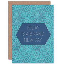 Wee Blue Coo Motywacyjny cytat 'Today Day' pusta kartka z życzeniami