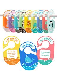Planet Buddies Séparateur de Garde-Robe pour Enfants pour Nouveau-nés ou Tout-Petits, Paquet de 18 Séparateurs avec Motifs Mignons, Blancs pour Personnalisation, Écologique, sans Plastique