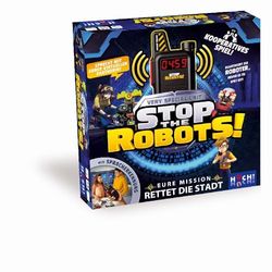 HUCH!, Stop the Robots, Cooperative Games, Electronic Puzzle Game Children, Exciting Walkie Talkie Game with 9 Levels, for 1 to 6 Players from 7 Years