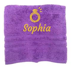 Asciugamano personalizzato con nome splendidamente ricamato Asciugamano da bagno Asciugamano in cotone 100% Asciugamano da bagno con nome (140 x 70 cm, Squillo)