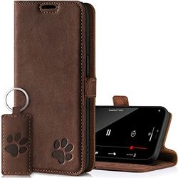 SURAZO Leather Wallet Mobile Phone Case Compatible with Samsung S22 Ultra - Flip & Fold Smartphone Case with Stand, RFID Blocker, Magnet Closure, 3 Slots for Bank Cards - Handcrafted European Leather