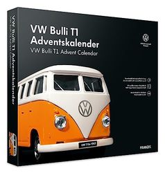 Franzis- Calendrier de l'Avent VW Bulli T1, kit de Construction de véhicule à l'échelle 1:43, Module sonore et Livre d'accompagnement, à partir de 14 Ans, 55134-4, coloré