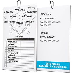 Murray Sporting Goods Baseball Dry Erase Coaches Urklipp | Dubbelsidig Baseball Lineup Urklipp Dry Erase White Board | Baseball & Softball Present till tränare