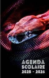 Agenda scolaire 2025 - 2026 : cahier de texte et de devoirs pour étudiants, élèves de primaire, collège et lycée - Couverture reptile serpent