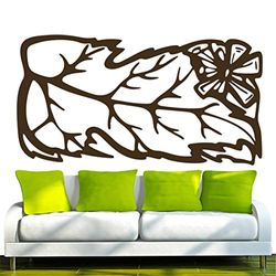 INDIGOS e103 - Adhesivo Decorativo para Pared (Vinilo, 96 x 50 x 1 cm), diseño de Plantas con Hojas, Color marrón