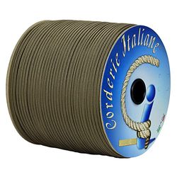 Paracord 550 Type III Basic, beige/zwart 4 mm - 200 m, kern 7 draden, 100% Made in Italy 06078425 Corderie Italiane