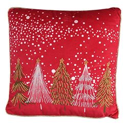 Tyg kudde med röd och guld jul träd design 40x40