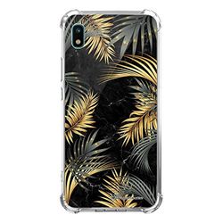La Coque Francaise beschermhoes compatibel met Samsung Galaxy A10, siliconen, schokbestendig, robuust, transparant, palmbladeren, zwart, motief modieus lettertype