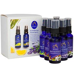 Absolute Aromas Popular Room Sprays Set – Multi Pack of 6 x 30ml - Includes Breatheasy, Lavender, Lemon, Lemon Myrtle, Prevention and Relaxation Spritzer Room Spray