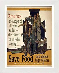 Lumartos, Vintage Poster America The Hope Of All Who Suffer Contemporary Home Decor Wall Art Print, White Frame, A3 Size