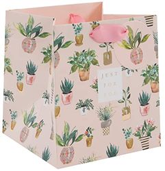 Glick Sac cadeau de luxe pour plantes, sac cadeau floral, sac cadeau pour plantes, sac d'emballage cadeau, rose et multicolore, 180 x 200 x 180 mm