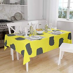Bonamaison Köksdekoration, bordsduk, neongul, rök, 140 x 160 cm – designad och tillverkad i Turkiet