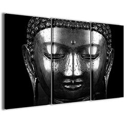 Stampe su Tela Afbeelding Boeddha V Modern doek uit 3 panelen, reeds ingelijst, canvas, klaar om op te hangen, 90 x 60 cm
