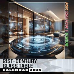 21st-century Glass Table 2025: 15 Months of Contemporary Elegance October 2024 to December 2025 Capturing Stylish Imagery of Glass Furniture Perfect ... in Large Size 8.5 x 8.5 Ideal Gifts