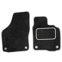Sakura DD1006GY Tailored Van Mats, Black with Carpet Heelpad - Grey Trim