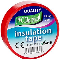 Mercury ETRP8 | Nastro isolante elettrico da 19 mm x 20 m, rosso, 1 rotolo/S