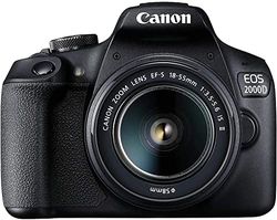 Canon EOS 2000D + EF-S 18-55mm f/3.5-5.6 IS II + seconda batteria aggiuntiva LP E10