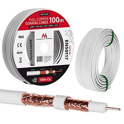 Maclean MCTV-472 antennekabel coaxkabel RG6 zuiver koper 100% Cu coax antennes kabel SAT satellietkabel TV (100m)