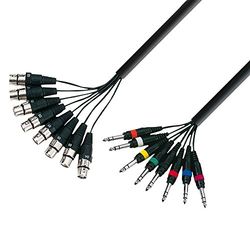 Adam Hall 3-stjärnserie 5 m 8 x XLR hona till 8 x 6,3 mm uttag stereo multicore-kabel