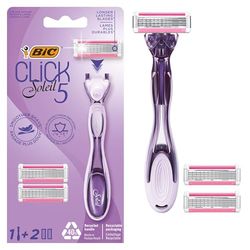 BIC Click 5 Soleil - Afeitadora recargable (5 cuchillas y cabeza giratoria) - 1 afeitadora + 2 recargas