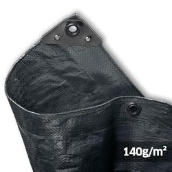 NOOR Profi Afdekzeil, 140 g/m², 3 x 4 m, antraciet, multifunctioneel zeil voor bescherming tegen weersinvloeden, ideaal voor de tuin, uv-gestabiliseerd, aan beide zijden gecoat, waterdicht en