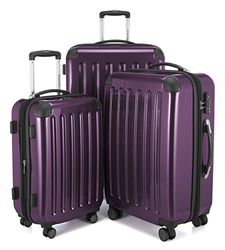 HAUPTSTADTKOFFER - Alex - Ensemble de 3 Valises Rigides Aubergine Brillant, TSA, (S, M & L), 235 litres