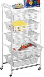 artex "Party 5" - Carrinho de cozinha e casa de banho com bandeja, 27 cm de comprimento x 32 cm de largura x 90 cm de altura, branco