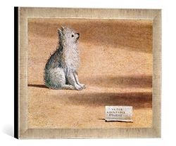 Kunst für Alle 'Encadré Image de Vittore Carpaccio Vision of St. Augustine, Detail of The Dog, 1502–08, d'art dans Le Cadre de Haute qualité Photos Fait Main, 40 x 30 cm, Argent Raya