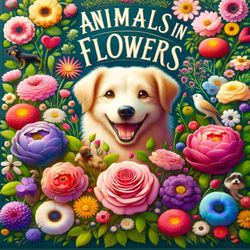 Animals in Flowers Adult Coloring Book for Women: Enchanting Animals in Blossom Paradises - An Adult Coloring Journey, Relaxing Journey to Calm your Mind and Relief Stress