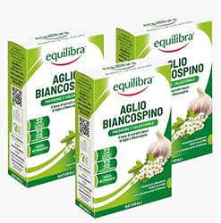 Equilibra Integratori Alimentari, a Base di Estratti Oleosi di Aglio, Biancospino, senza Retrogusto, Funzionalità dell'Apparato Cardiovascolare, 3 Pezzi da 32 Capsule