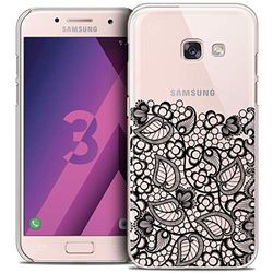 Caseink - Fodral för Samsung Galaxy A3 2017 (A320) [Crystal HD kollektion vårdesign låg spets svart - styv - ultratunn - tryckt i Frankrike]