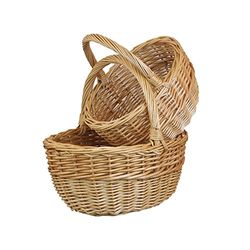 Red Hamper Wicker Shopping Basket, Brown, Small