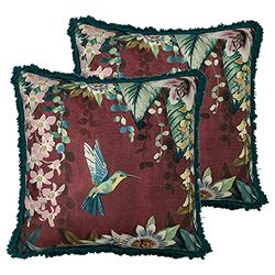 Paoletti Hängande trädgård tvåpack polyesterfyllda kuddar, aubergine, 50 x 50 cm