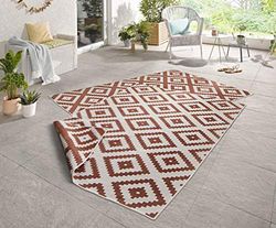 bougari Malta reversível tapete em tapete de caça e terracota/creme 80 x 150