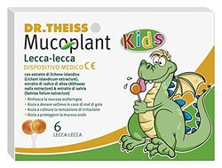 Dr. Theiss Mucoplant - 6 Lecca Lecca Bambini 60 g - Chupa Chupa per Sollievo dal Mal di Gola e Protegge la Mucosa Orale, con Con Altea, Vitamina C e Salvia