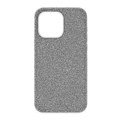 Swarovski High Custodia per Smartphone, con Superficie Ricoperta di CristalliSwarovski , Compatibile con iPhone 15 Pro Max, Tono Argentato