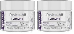 RevitaLAB - Hyaluron - Crème de jour et de nuit anti-âge, enrichie en vitamine A, vitamine E, acide hyaluronique et filtres à rayons UV, pour personnes de 60 à 75 ans, 50 ml (Lot de 2)
