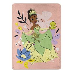 Northwest Princess and The Frog Micro Raschel filt, 117 cm x 152 cm, blommande tiana