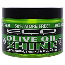 ECOCO Eco Shine Gel - Olive Oil - Provides Ultra-Hold While Keeping Hair Nourished And Moisturized - For Wraps Or Sleek Styles With No Wax Or Grease - Super Shine And Control - Alcohol Free - 12 Oz