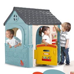 FEBER - Casual House, Casita Infantil con Puerta Abatible, Tiene Pegatinas para Decorar la Casita, Colores Resistentes a la Luz Solar, Montaje Fácil, A Partir de 2 años, Famosa (FEH22000)