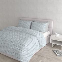 Italian Bed Linen House de Couette Coton Athena, 2 Places, Dora Acqua