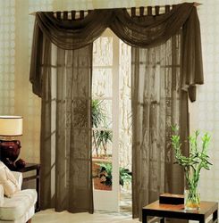 Gardinenbox Voile komplett set med 3 delar, brun, 60999