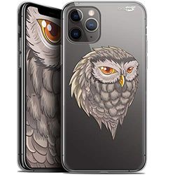 Caseink fodral för Apple iPhone 11 Pro (5.8) gel HD [tryckt i Frankrike - iPhone 11 Pro fodral - mjukt - stötskyddat ] uggla Draw